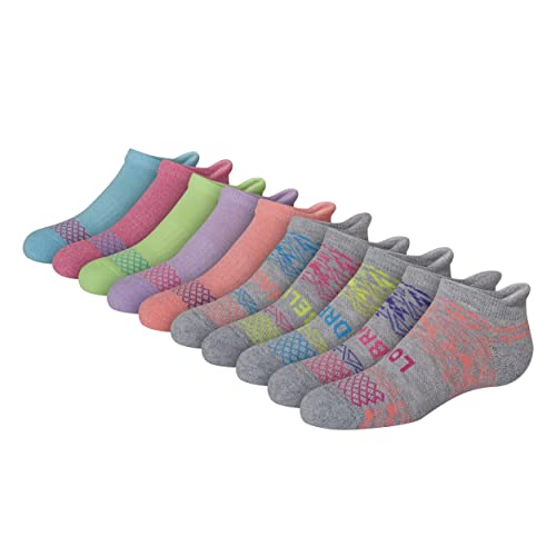 Hanes Girls' Comfort Fit Heel Shield and No Show Socks, 6-Pair Packs, Assorted, Medium