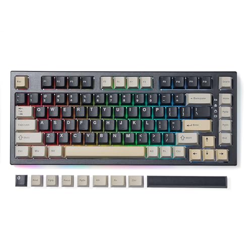 YUNZII YZ75 75% Hot Swappable Wireless Gaming Mechanical Keyboard, RGB Backlights, BT5.0/2.4G/USB-C, Dye Sub PBT Keycaps for Linux/Win/Mac(Gateron G Pro Yellow, Black)