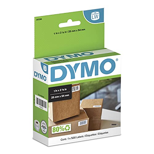 DYMO Authentic LW Multi-Purpose Labels, DYMO Labels for LabelWriter Printers, Great for Barcodes, 1' x 2-1/8', 1 Roll of 500