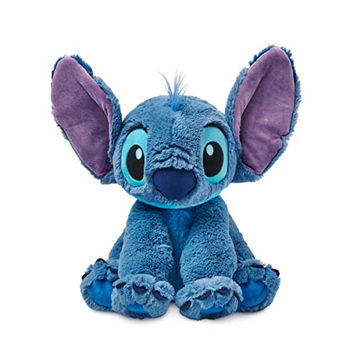 Disney Store Official Stitch Medium Soft Toy for Kids, 15 inches, Cuddly Character with Fuzzy Texture and Embroidered Details, Flexible Floppy Ears. Suitable for all Ages.