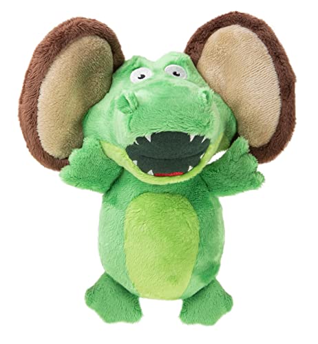 goDog Flips Gator-Monkey Silent Squeak Plush Dog Toy, Chew Guard Technology - Green, Large