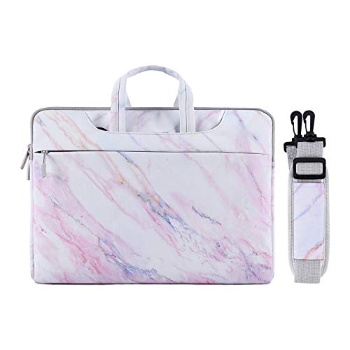 MOSISO Laptop Shoulder Bag Compatible with MacBook Air/Pro, 13-13.3 inch Notebook, Compatible with MacBook Pro 14 inch M3 M2 M1 2023-2021, Canvas Cross Grain Marble Carrying Briefcase Sleeve