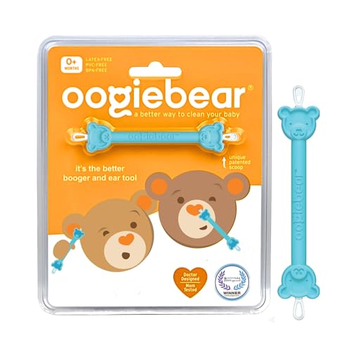 oogiebear Baby Nose Cleaner & Ear Wax Removal Tool - Safe Booger & Earwax Removal for Newborns, Infants, Toddlers - Dual-Ended - Essential Baby Stuff