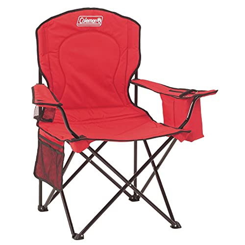 Coleman Portable Quad Camping Chair with Cooler , Red, 37' x 24' x 40.5'