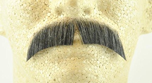 Basic Character Moustache DARK GREY - 100% Human Hair - Spirit Gum Included- no. 2015 - REALISTIC!