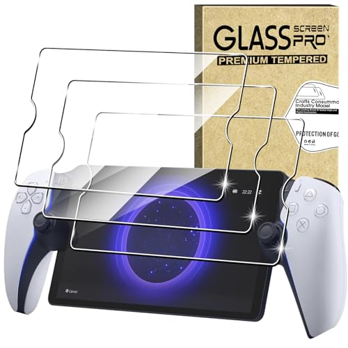 for Playstation Portal Screen Protector Glass, [3 Pack] Ultra HD Screen Protector for Playstation Portal Remote Player, PS Portal screen Tempered Glass Film, Bubble-free, Anti-Scratch,Anti-Fingerprint