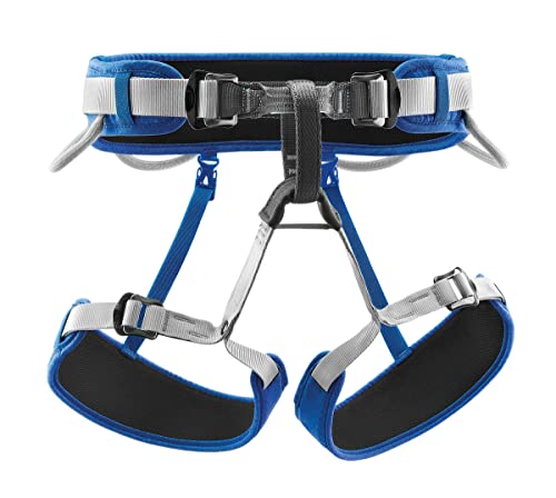 PETZL CORAX Harness - Versatile and Fully Adjustable Rock Climbing, Ice Climbing and Mountaineering Harness - Blue - Size 1