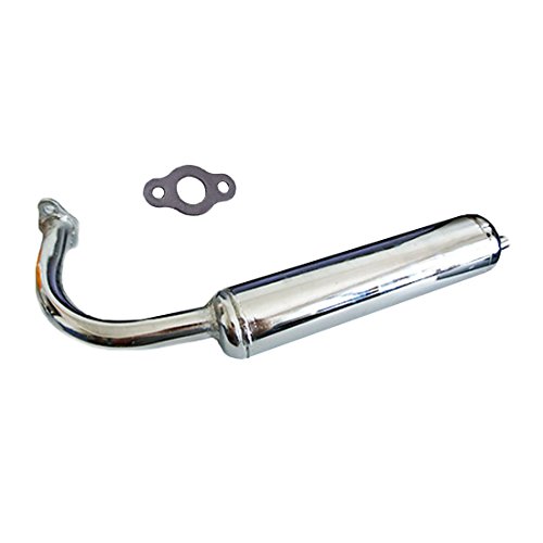 sthus 40mm Chrome Silver Muffler Exhaust Pipe for 49cc 50cc 60cc 66cc 80cc Motorized Bicycle