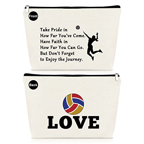 Volleyball Gifts Volleyball Lover Makeup Bag Gifts for Women Volleyball Team Gifts Volleyball Player Inspirational Gifts Cosmetic Bag Christmas Birthday Gifts for Volleyball Player Daughter Friends
