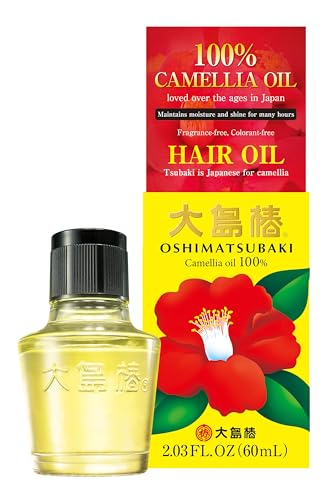 Oshima Tsubaki Japanese Camellia Oil, 100% Pure Camellia Seed Oil for Hair, Face, Body, Nails and Beard, Multi-Use Oil (2.03 FL. OZ /60mL) English Ver.