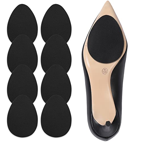 Non Slip Shoe Pads Shoe Grips on Bottom of Shoes Shoe Sole Protector Anti Slip Shoe Grips Non Slip Pads for Shoes,Shoe Slip Pads Shoe Gummies for Bottom of Heels (Black - 4 Pairs)