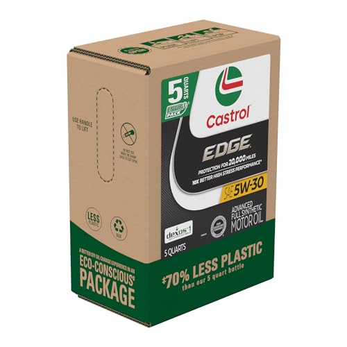 Castrol Edge 5W-30 Advanced Full Synthetic Motor Oil, 5 Quart, Eco Pack