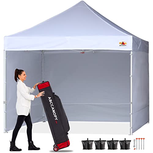 ABCCANOPY Easy Pop Up Canopy Tent with Sidewalls 10x10 Commercial -Series, White