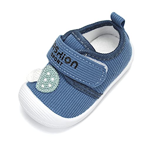 BEGIMU Baby Squeaky Shoes Toddler Boy Girl Sneakers Anti-Slip First-Walkers Lightweight Little Kid Trainers for Walking Running (A-DK-Blue, 12-18 Months Toddler)