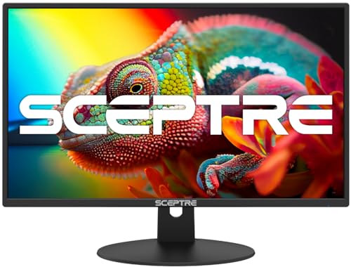 Sceptre New 24-inch Professional Monitor 100Hz 1ms HDMI x2 VGA 100% sRGB Build-in Speakers, Eye Care Machine Black 2024 (E248W-FW100TR)