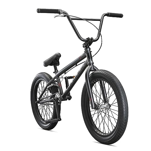 Mongoose Legion L100 Freestyle BMX Bike for Advanced-Level Riders, Adult Men Women, 4130 Chromoly Frame, Double Walled Rims, and 20-Inch Wheels, Grey/Black