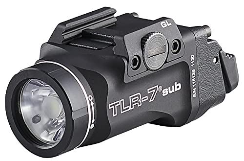 Streamlight 69400 TLR-7 Sub 500-Lumen Pistol Light Without Laser Designed Exclusively and Solely for Railed Glock 43X Mos/48 Mos/43X Rail/48 Rail Handguns, Includes Mounting Kit with Key, Black