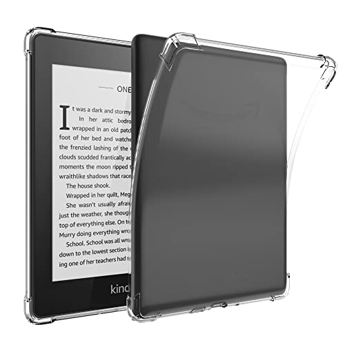 SFFINE Clear Case Compatible for 6.8' Kindle Paperwhite 11th Generation 2021 and Paperwhite Signature Edition,Thin Slim Lightweight Scratch Proof Silicone Rubber TPU Cover (Transparent)
