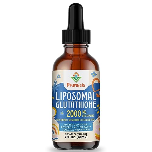 2000MG Liposomal Glutathione Liquid, 98% Absorption, Glutathione Liquid Supplement, Active Form L- Glutathione, Powerful Antioxidant NON-GMO for Immune System, Aging Defense, Detoxifier, 2 FL.OZ