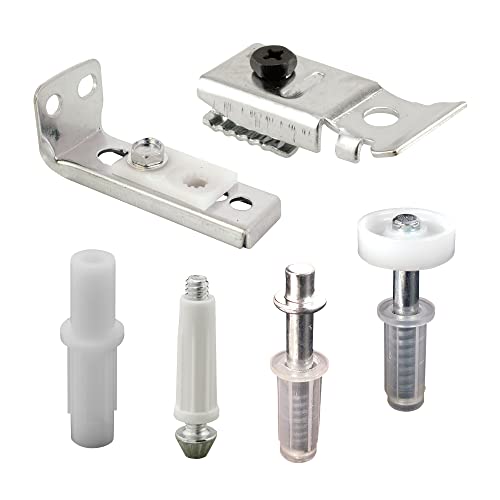 Prime-Line N 7534 Bi-Fold Door Hardware Repair Kit – Includes Top and Bottom Brackets, Top and Bottom Pivots and Guide Wheel – Door Repair Kit for 1' to 1-3/8' Thick Doors Up To 50 Lbs. (1 Kit), Zinc