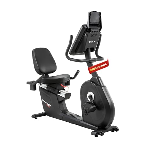 New 2023 Recumbent Bike, Sole Fitness R92 Recumbent Exercise Bike, Advanced Exercise Equipment for Home Workouts, Bluetooth, Touch Screen, Gym Equipment, Recumbent Bikes for Adults (Sole R92)