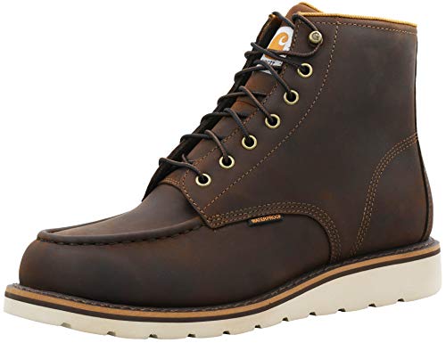 Carhartt Men's 6' Waterproof Moc Toe Casual Wedge Work Boot, Brown, 10 M US