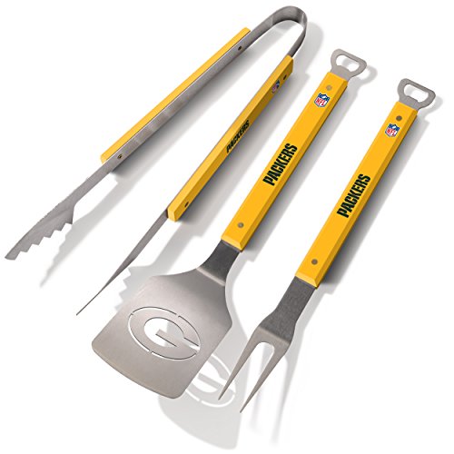 YouTheFan NFL Green Bay Packers Spirit Series 3-Piece BBQ Set , Stainless Steel, 22' x 9'