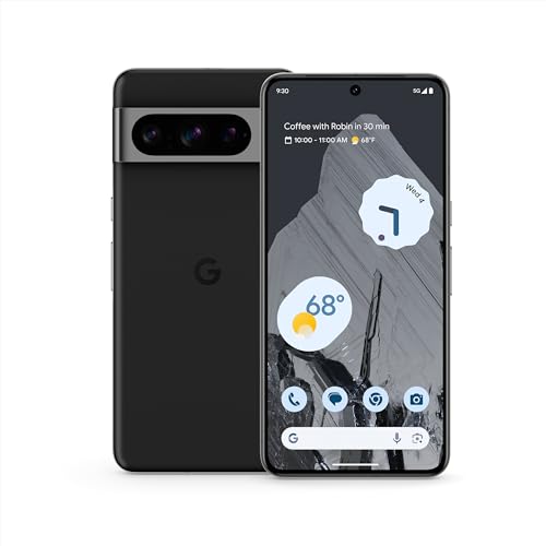Google Pixel 8 Pro - Unlocked Android Smartphone with Telephoto Lens and Super Actua Display - 24-Hour Battery - Obsidian - 256 GB