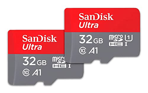 SanDisk 32GB (Pack of 2) Ultra microSDHC UHS-I Memory Card (2x32GB) with Adapter - SDSQUA4-032G-GN6MT [New Version]