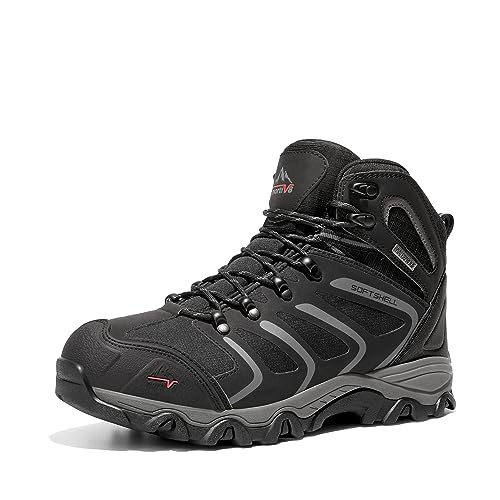 NORTIV 8 Men's Hiking Boots Waterproof Work Outdoor Trekking Backpacking Mountaineering Lightweight Trails Shoes Size 15 M US BLACK/DARK/GREY 160448_M Armadillo