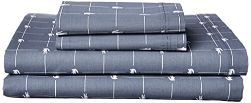 Lacoste 4-Piece Cotton Sheet Set, Slice, Vintage Indigo, Queen