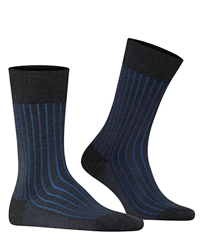 FALKE Men's Shadow Socks, Breathable, Cotton, Crew Length, Patterned Formal Socks, Lightweight, Trendy Work Clothing, 1 Pair