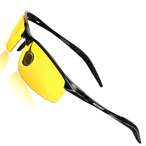 ROCKNIGHT Driving Polarized Night Vision Glasses UV 400 HD Yellow Sunglasses
