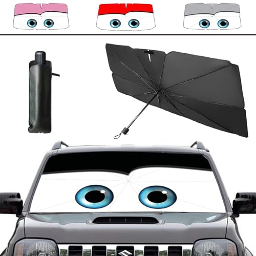 Coricha Windshield Sunshade Umbrella Brella Shade for Car Sun Shade Cover 31 * 57' As Seen on TV UV Block Front Window Heat Insulation Protection (Black Eyes)