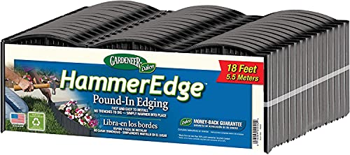 Gardeneer by Dalen HammerEdge Pound in Edging - 16 Durable Interlocking Pieces -18 feet of Coverage - Made in USA - Easy to Install - 1 Pack