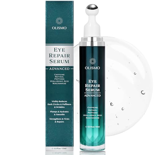 OLISMO Caffeine Eye Cream for Puffiness and Bags Under Eyes, Caffeine Under Eye Cream for Dark Circles and Puffiness, Eye Cream Anti Aging, Puffy Eyes Treatment, Eye Bags Treatment for Women and Men.