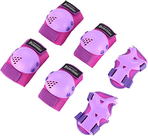 BOSONER Kids/Youth Knee Pads Elbow Pads Wrist Guards Set for 3-15 Years, Child Protective Gear Set for Multi-Sports Outdoor, Roller Skates, Cycling, BMX Bike, Skateboard, Inline Skating, Scooter