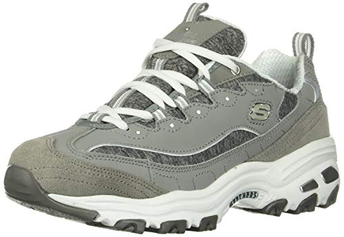 Skechers womens D'lites - Me Time Fashion Sneaker, Grey, 9 Wide US