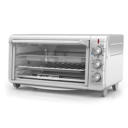 BLACK+DECKER 8-Slice Crisp 'N Bake Air Fry Toaster Oven, TO3265XSSD, 5 Cooking Functions, 60 Minute Timer, Stainless Steel