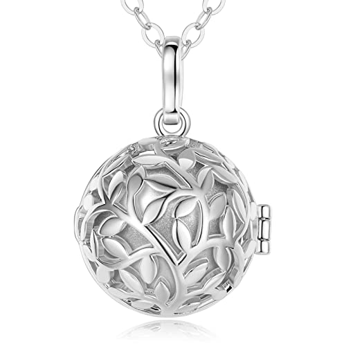 EUDORA Harmony Ball Tree Life Angel Bell Necklace Pregnancy, Mexican Bola Pendant Women Jewellery Pendant Long Necklace Women Best Gift, 30'