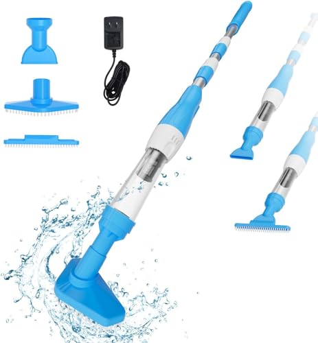 YSMJ 3 in 1 Cordless Rechargeable Pool Vacuum, Over 100 Mins Running Time, Handheld Pool Cleaner Ideal for Spas, Hot Tubs and Small Pools for Sand and Debris Blue