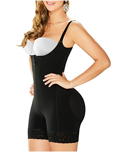 DIANE & GEORDI 2396 Fajas Colombianas Pospartum Tummy Control Body Shapers Shapewear for Women Girdle Black L