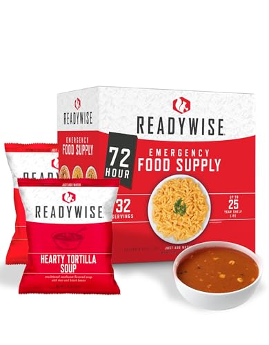 READYWISE - 72 Hours, 32 Servings, Emergency Food Supply, MRE, Pre-made, Freeze-Dried, Survival Food, Meal Essentials for, Camping, Hiking, and, Emergencies, Individually Packaged, 25-Year Shelf Life