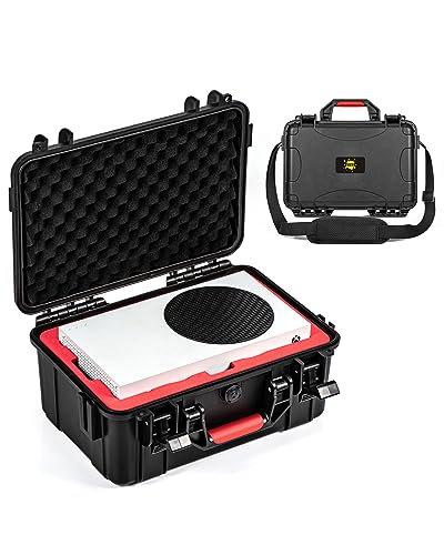 DEVASO Carrying Case for Xbox Series S, Professional Deluxe Waterproof Case Soft Lining Hard Case with Shoulder for Xbox Series S and Other Accessories Storage