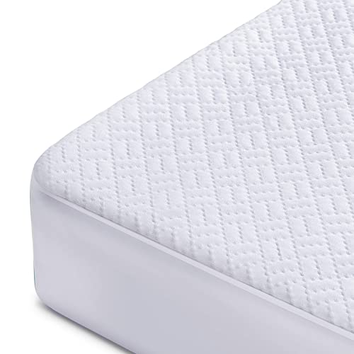 Hanherry 100% Waterproof Mattress Protector Queen Size, Mattress Cover 3D Air Fabric Cooling Mattress Pad Cover Smooth Soft Breathable Noiseless, 8''-21'' Deep Pocket