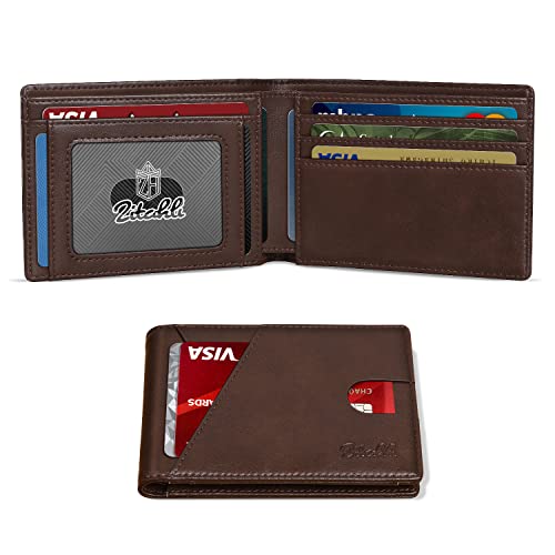 Zitahli Wallet for Men,Mens Wallet,Slim Leather Bifold,RFID Blocking 11 Slots Gift Box