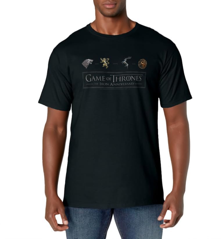 Game Of Thrones The Iron Anniversary Logo Icons T-Shirt