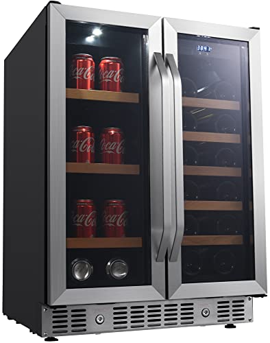 EdgeStar CWB1760FD 24 Inch Built-In Wine and Beverage Cooler with French Doors