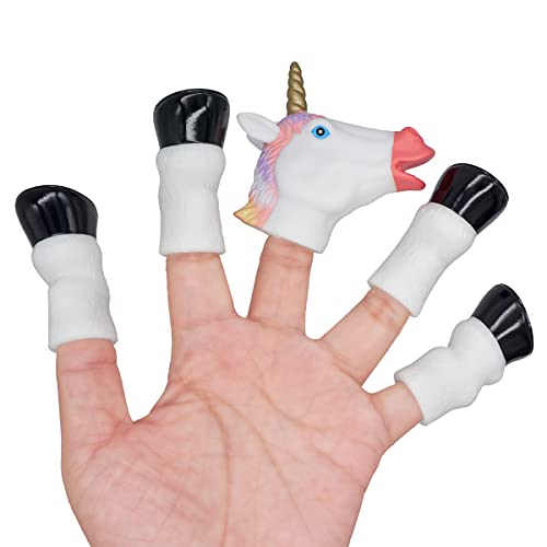 AQKILO Unicorn Finger Puppet Set, Animals Puppet Show Theater Props, Novelty Toys Weird Stuff Gifts