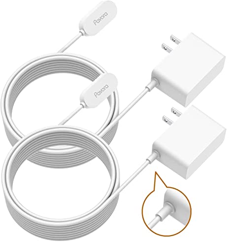 Charging Cable for Arlo Ultra/Ultra 2/Arlo Pro4/ 5S/Arlo Go 2 with Adapter, 15ft/4.6M Magnetic Charging Cable Weatherproof Indoor Cable Compatible Arlo Ultra/Ultra 2 and Arlo Pro 4/5S (2 Pack)
